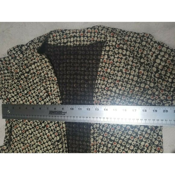 Women's Multicolor Printed 3/4 Sleeve Open-Cardigan Sweater Duster Lightweight - Picture 3 of 5